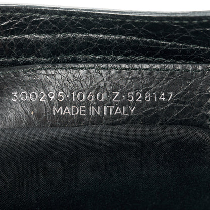 Balenciaga Agneau Classic Silver Hardware Mini City Logo Strap Black White 8 of 11