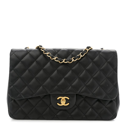 Chanel Lambskin Quilted Jumbo Single Flap Black 1 of 12