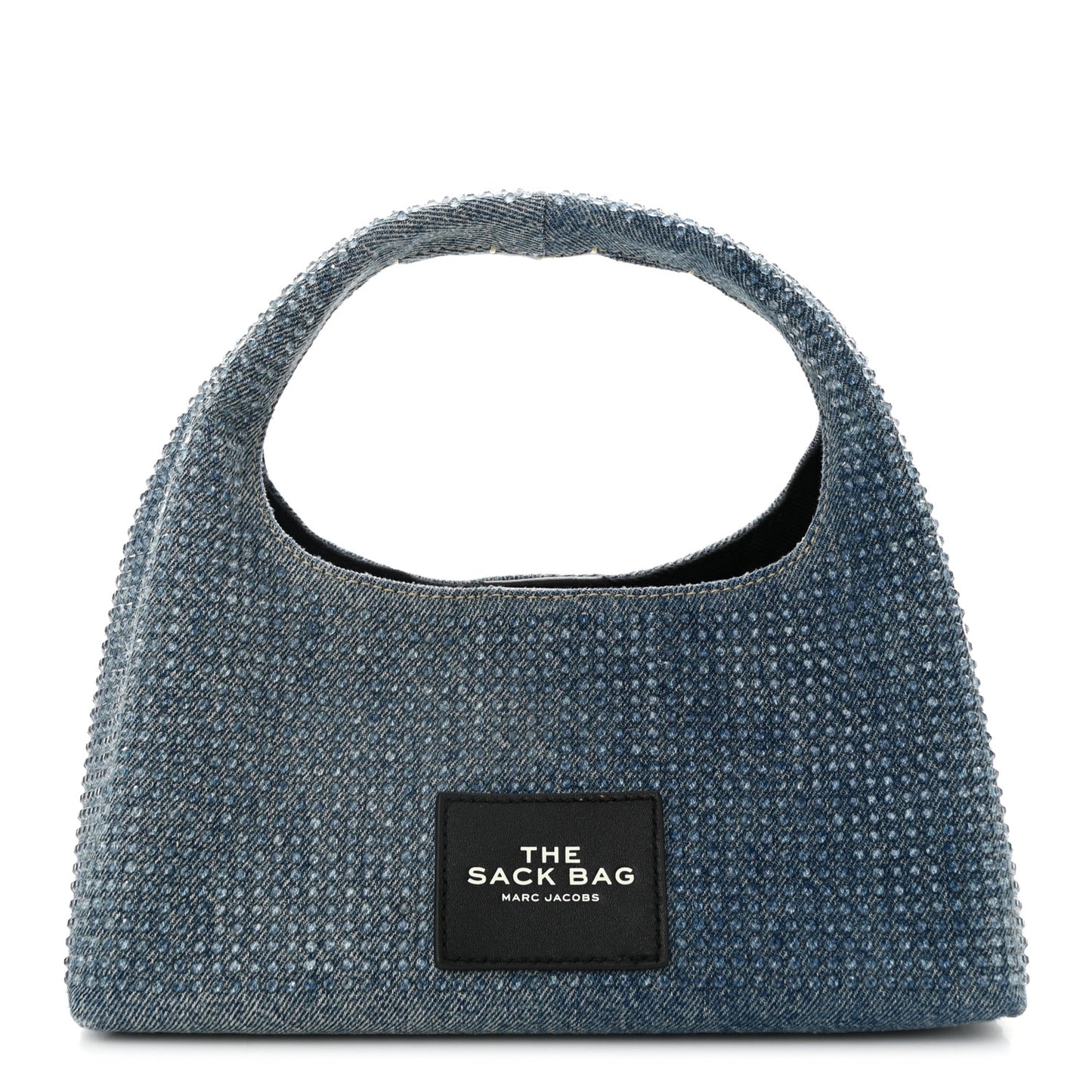 Denim Crystal Mini The Sack Bag Light Blue