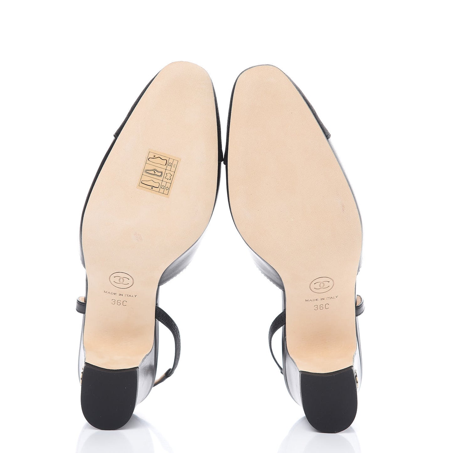 Lambskin Grosgrain Cap Toe CC Slingback Pumps 36 Black