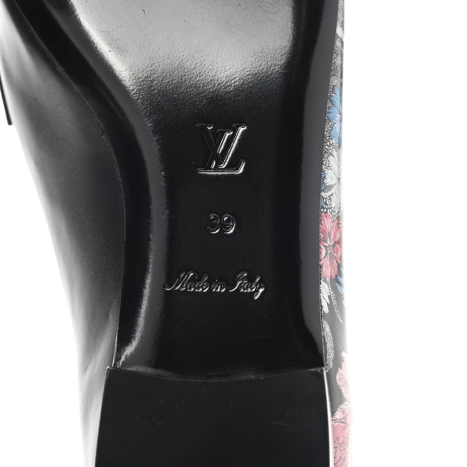 Louis Vuitton Calfskin Flowers Upper Case Flat Loafer 39 Black Multicolor 7 of 8