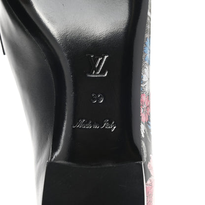 Louis Vuitton Calfskin Flowers Upper Case Flat Loafer 39 Black Multicolor 7 of 8
