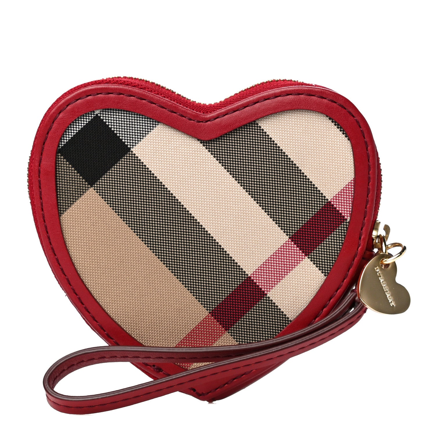 Burberry Nova Check Heart Coin Case Red 1 of 10