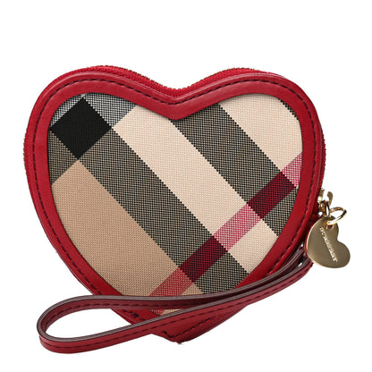 Burberry Nova Check Heart Coin Case Red 1 of 10