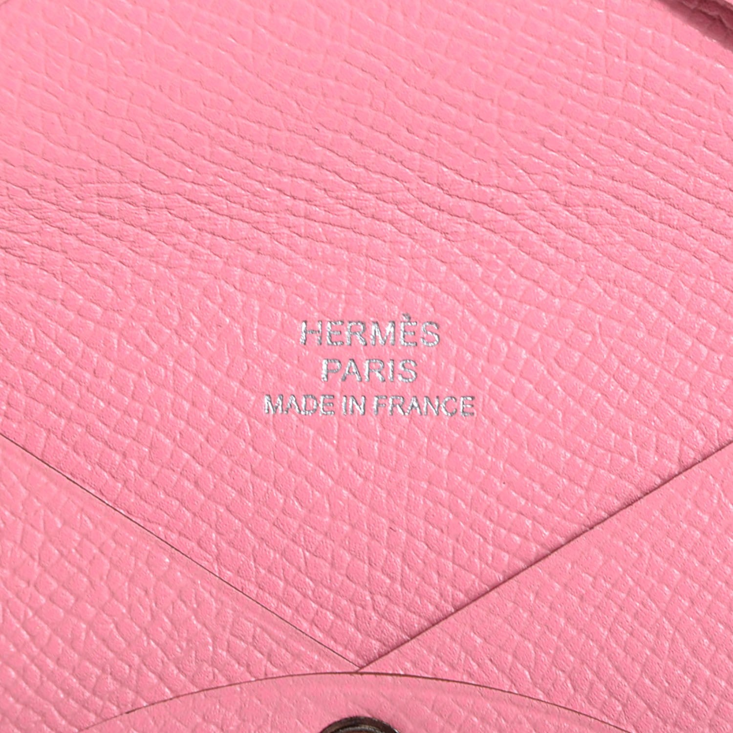 Hermes Epsom Calvi Card Case Rose Confetti 7 of 8