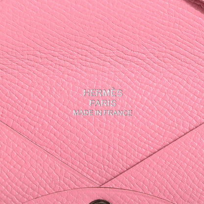Hermes Epsom Calvi Card Case Rose Confetti 7 of 8