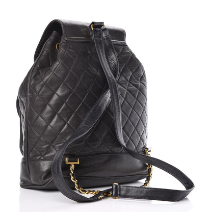 Chanel Lambskin Quilted Drawstring Backpack Black 3 of 15