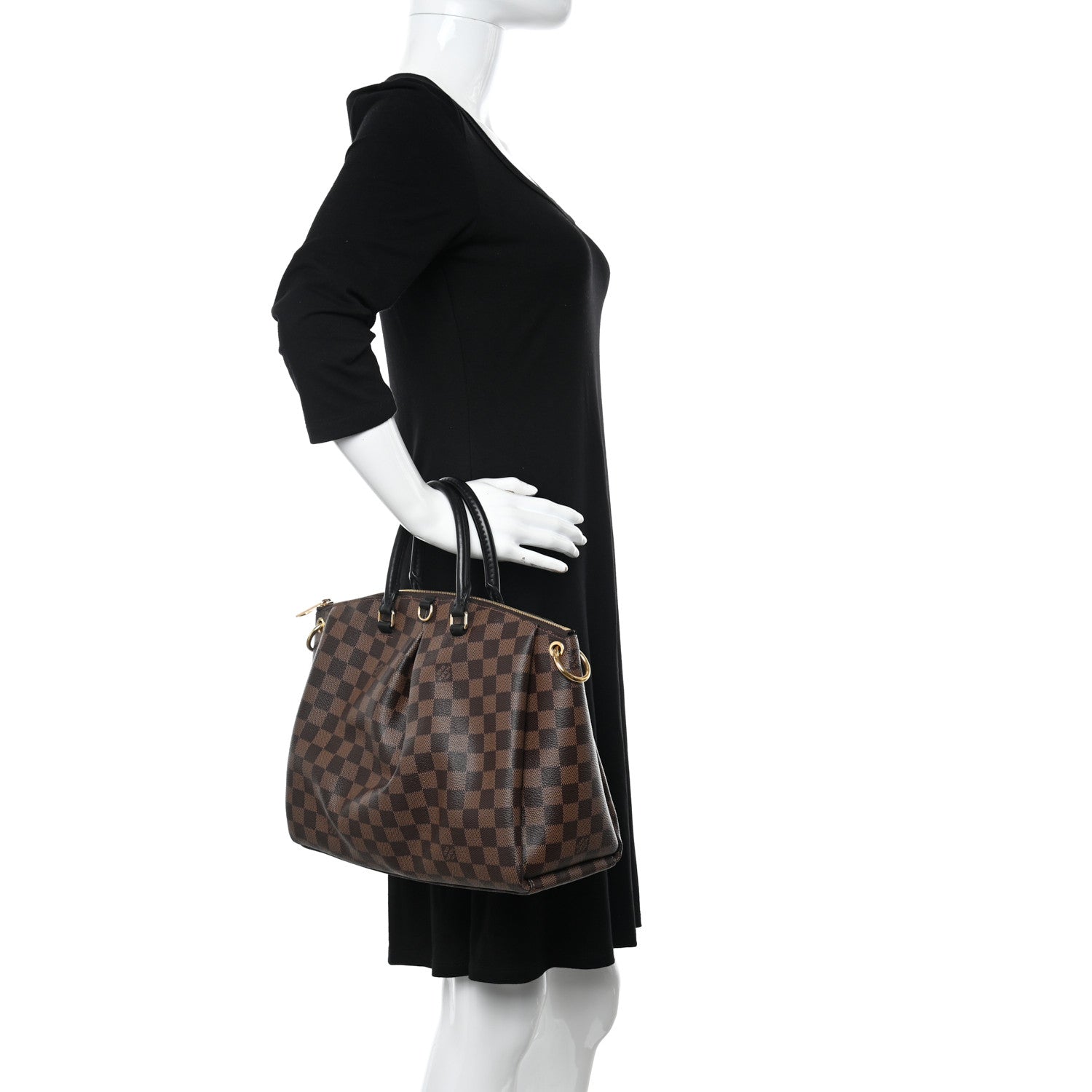 Louis Vuitton Damier Ebene Odeon Tote MM Black 2 of 7