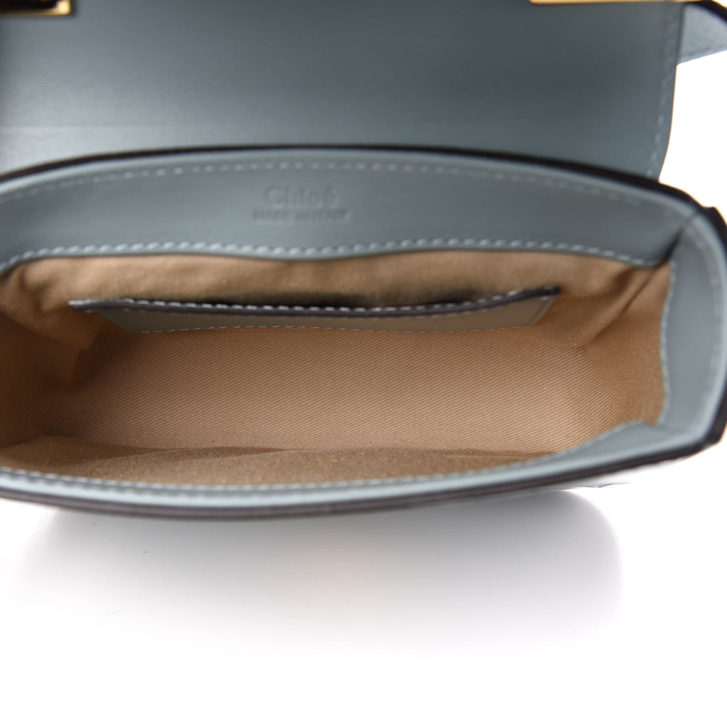 Calfskin Crocodile Embossed Mini C Double Carry Faded Blue