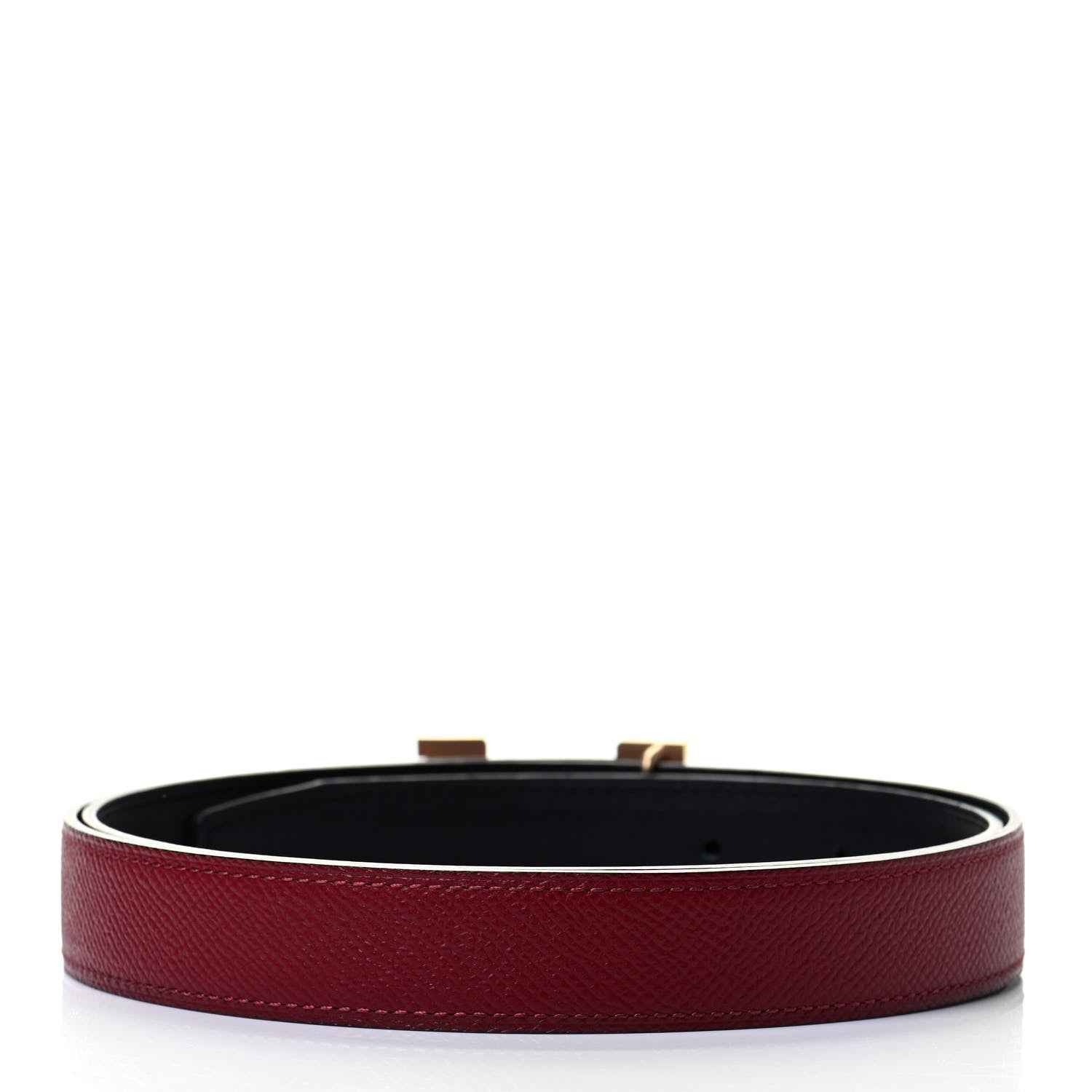 Hermes Epsom Swift Lizard 24mm Mini Constance H Belt 85 Rouge Grenat Black Ombre 2 of 5