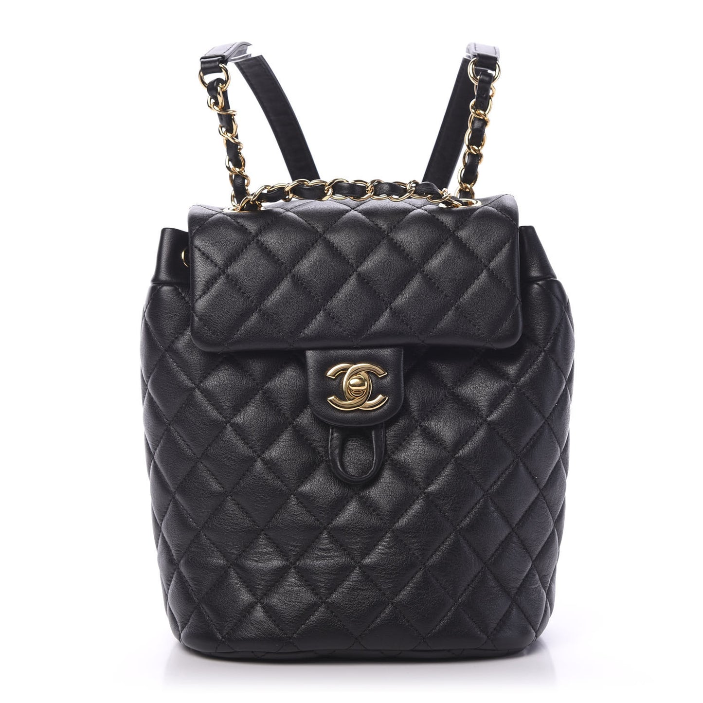 Calfskin Quilted Mini Urban Spirit Backpack Black