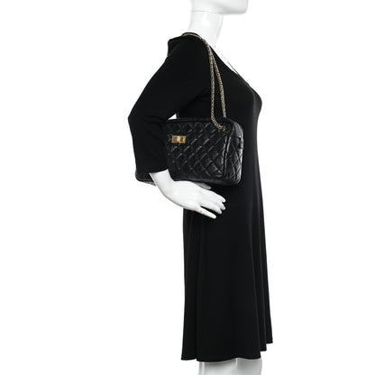 Chanel Aged Calfskin Quilted Medium Reissue Camera Case Black 2 of 12