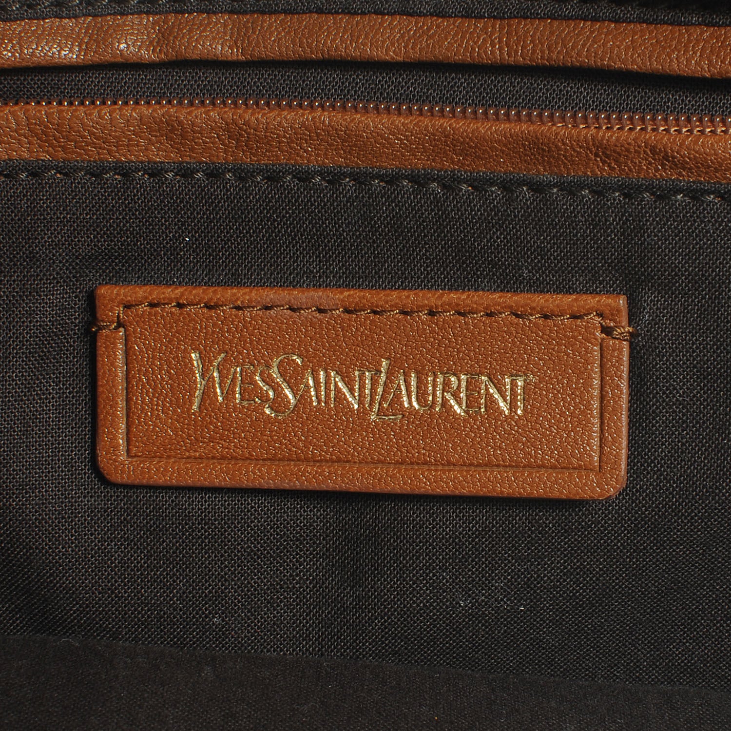 Saint Laurent Leather Mini Cabas Chyc Whiskey 6 of 9