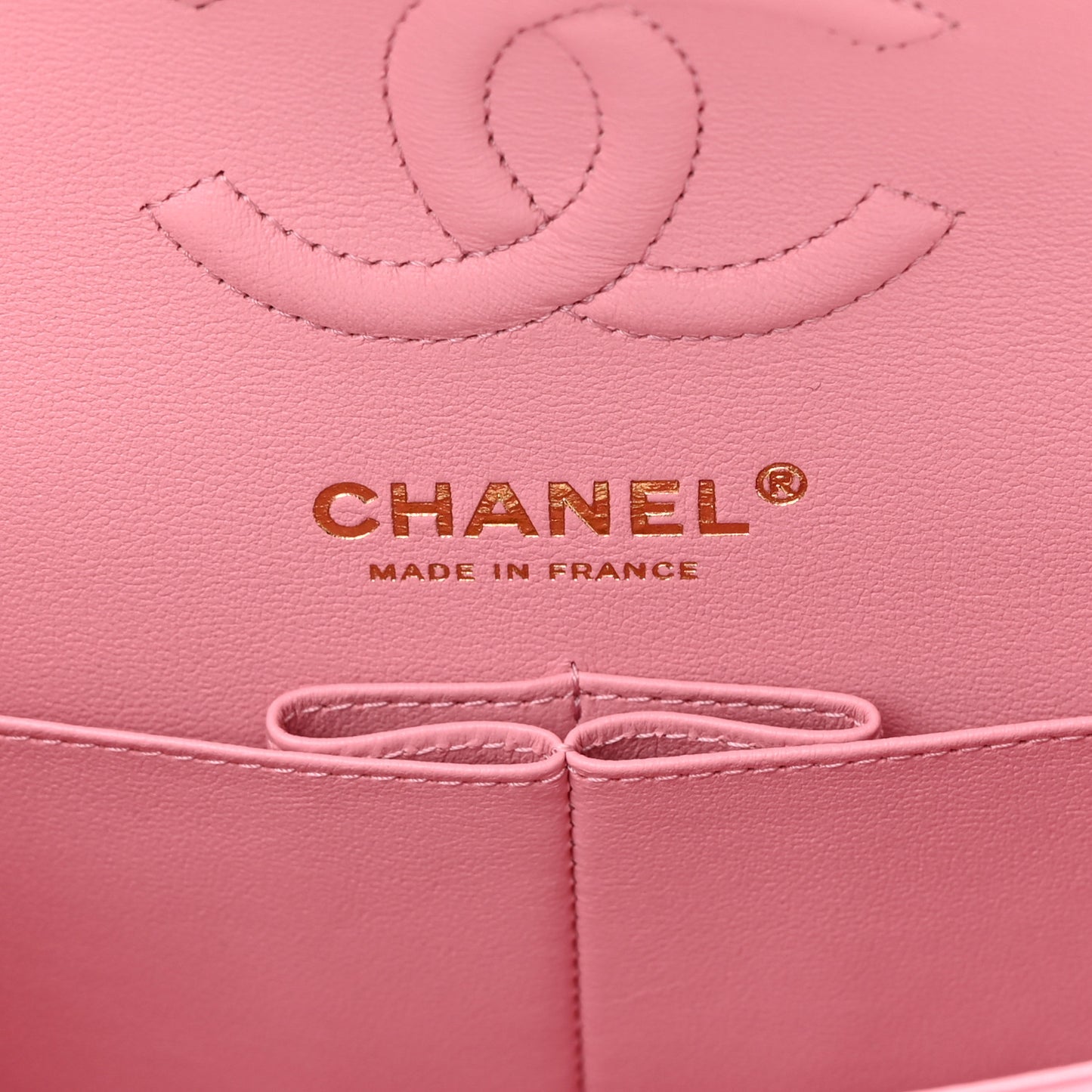 Lambskin Quilted Small Double Flap Pink