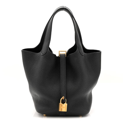 Hermes Taurillon Clemence Picotin Lock 18 PM Black 1 of 12