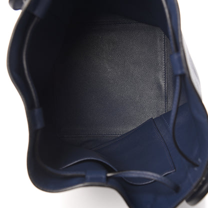 Hermes Volupto Calfskin Swift Sac Licol 17 Bleu Nuit Vert Bengale Cognac 4 of 6