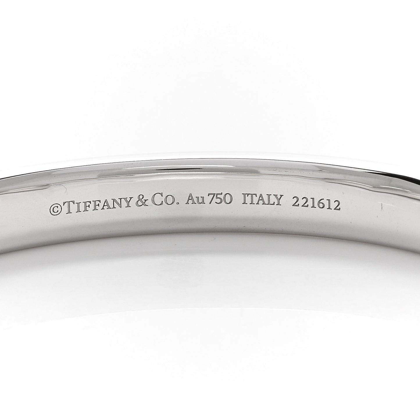 18K White Gold Tiffany Lock Bangle Bracelet