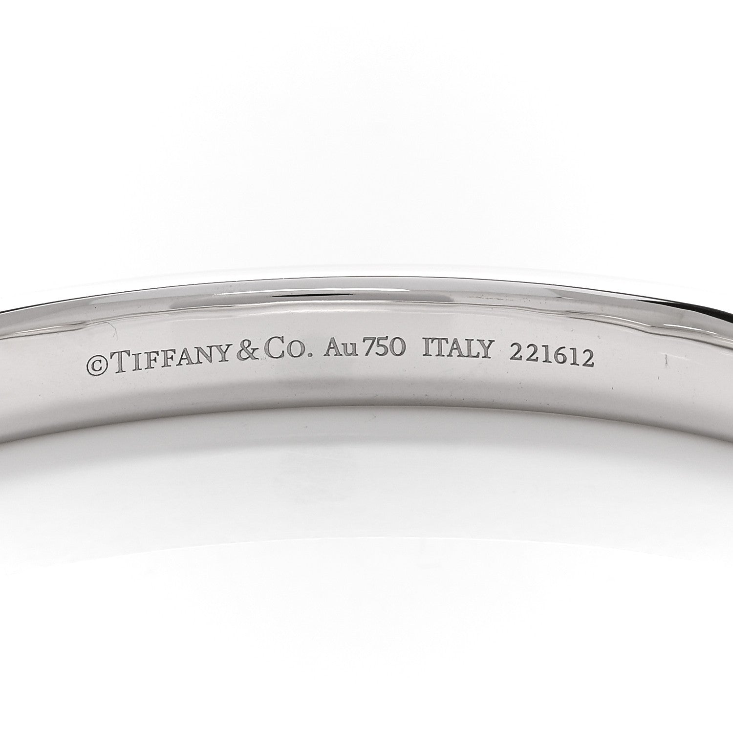 Tiffany 18K White Gold Tiffany Lock Bangle Bracelet 3 of 4