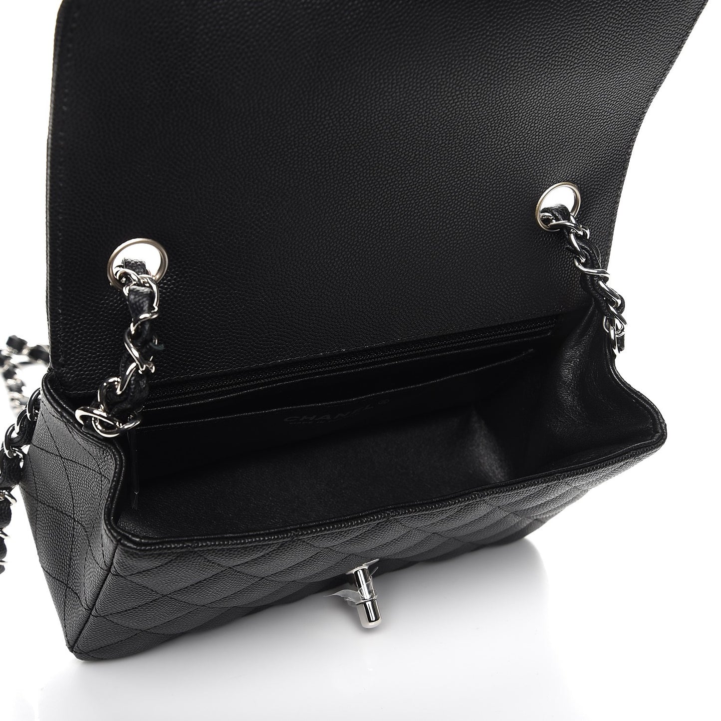 Caviar Quilted Mini Rectangular Flap Black