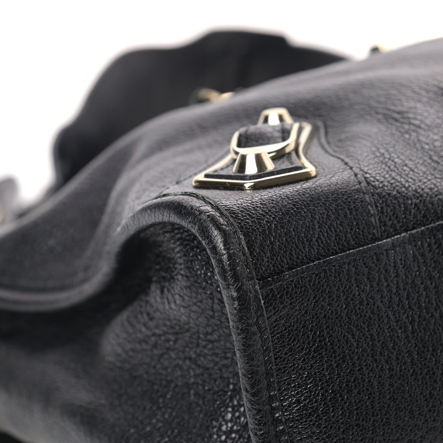 Balenciaga Chevre Gold Metallic Edge Hardware City Black 5 of 17