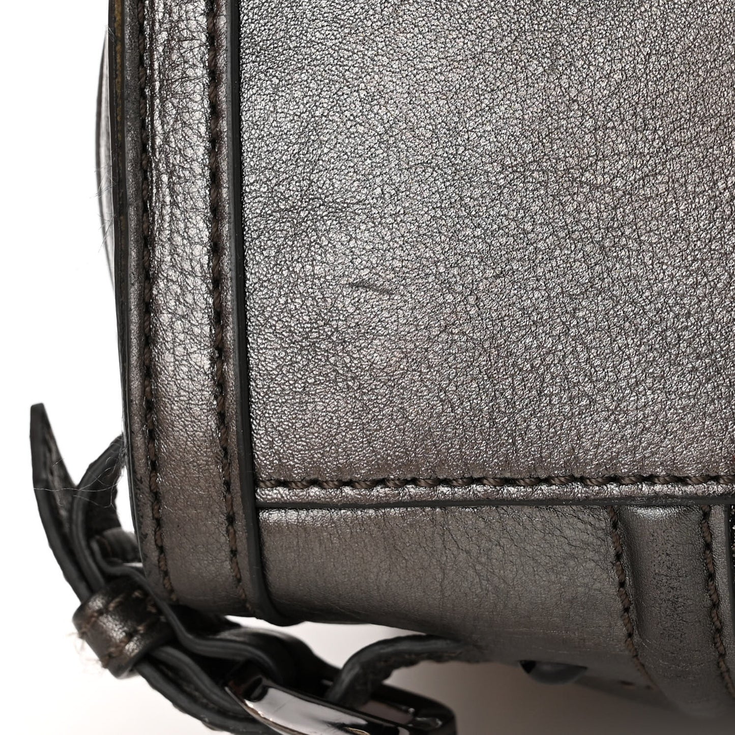 Shimmer Check Degrade Small Pilgrim Satchel Pewter