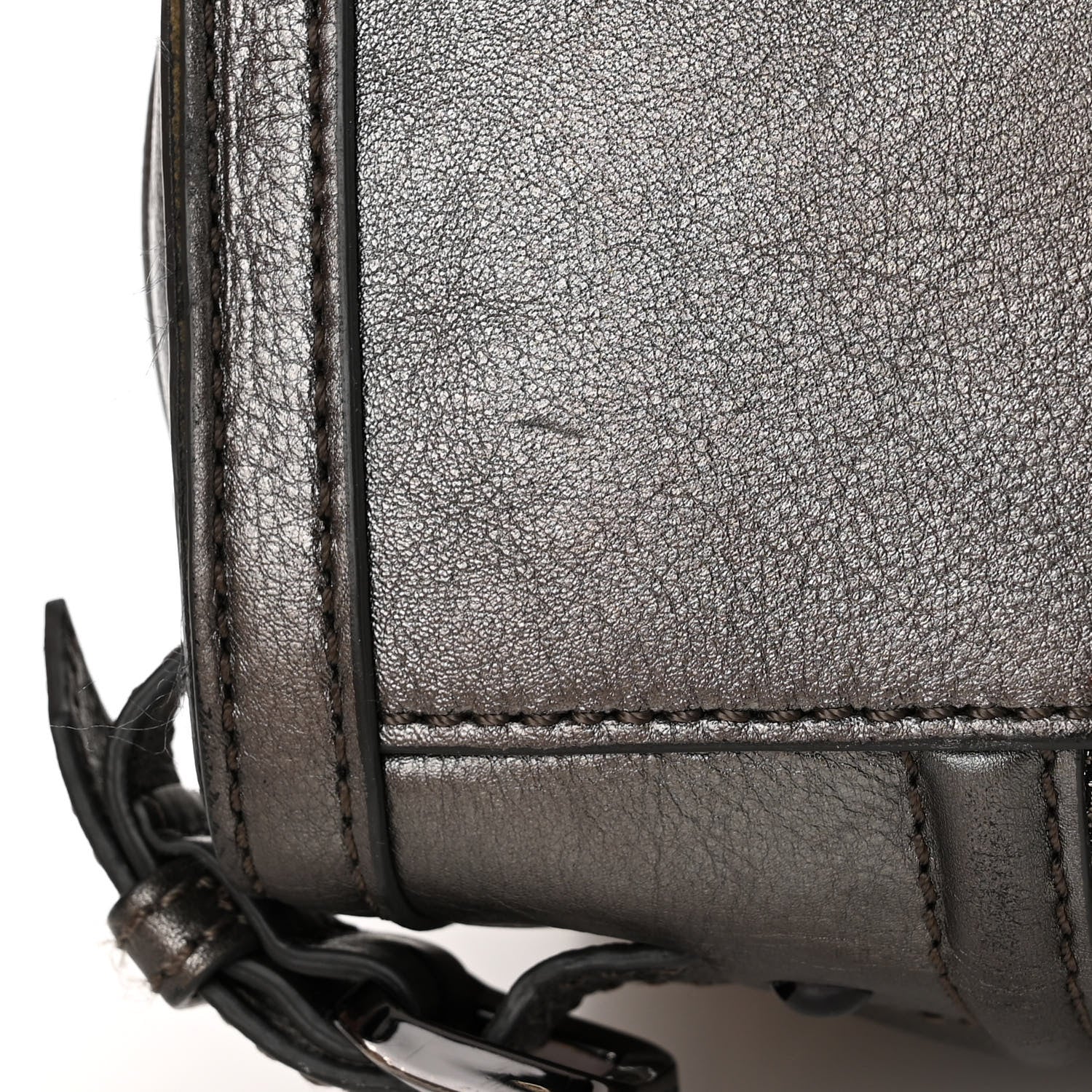 Burberry Shimmer Check Degrade Small Pilgrim Satchel Pewter 10 of 15