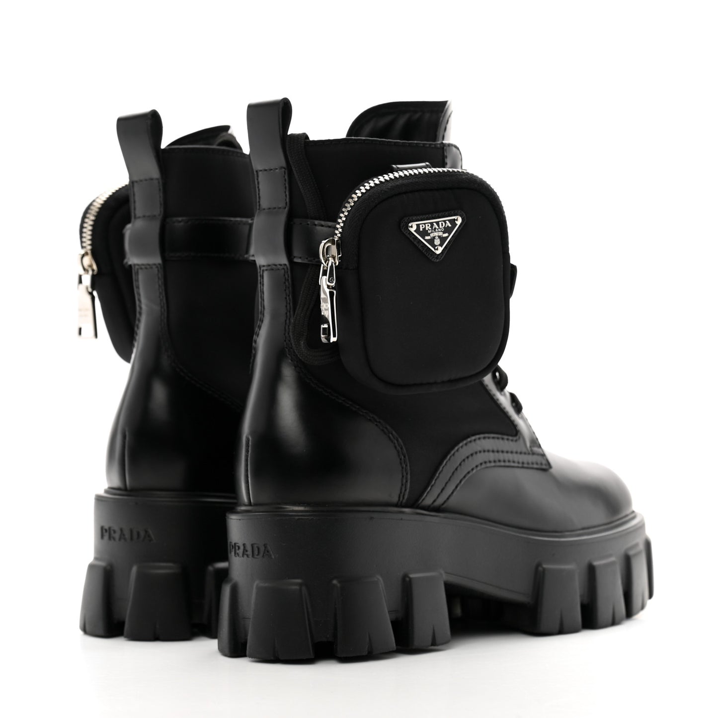 Spazzolato Rois Nylon Metal Triangle Logo Monolith Pouch Pocket 55mm Boots 36 Black