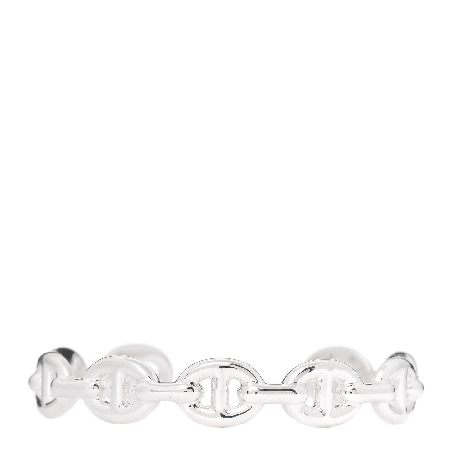 Sterling Silver MM Chaine d'Ancre Enchainee Cuff Bracelet SH