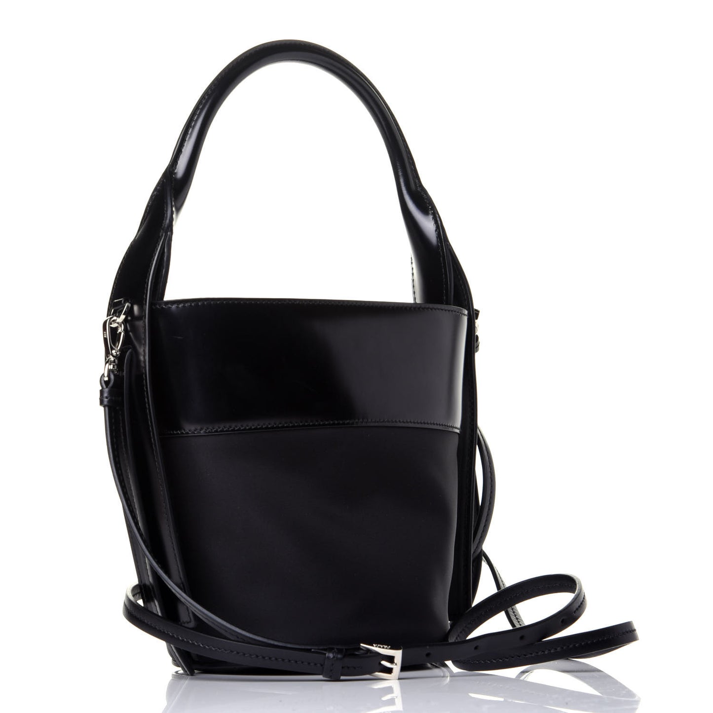 Tessuto Spazzolato Ouverture Bucket Bag Black