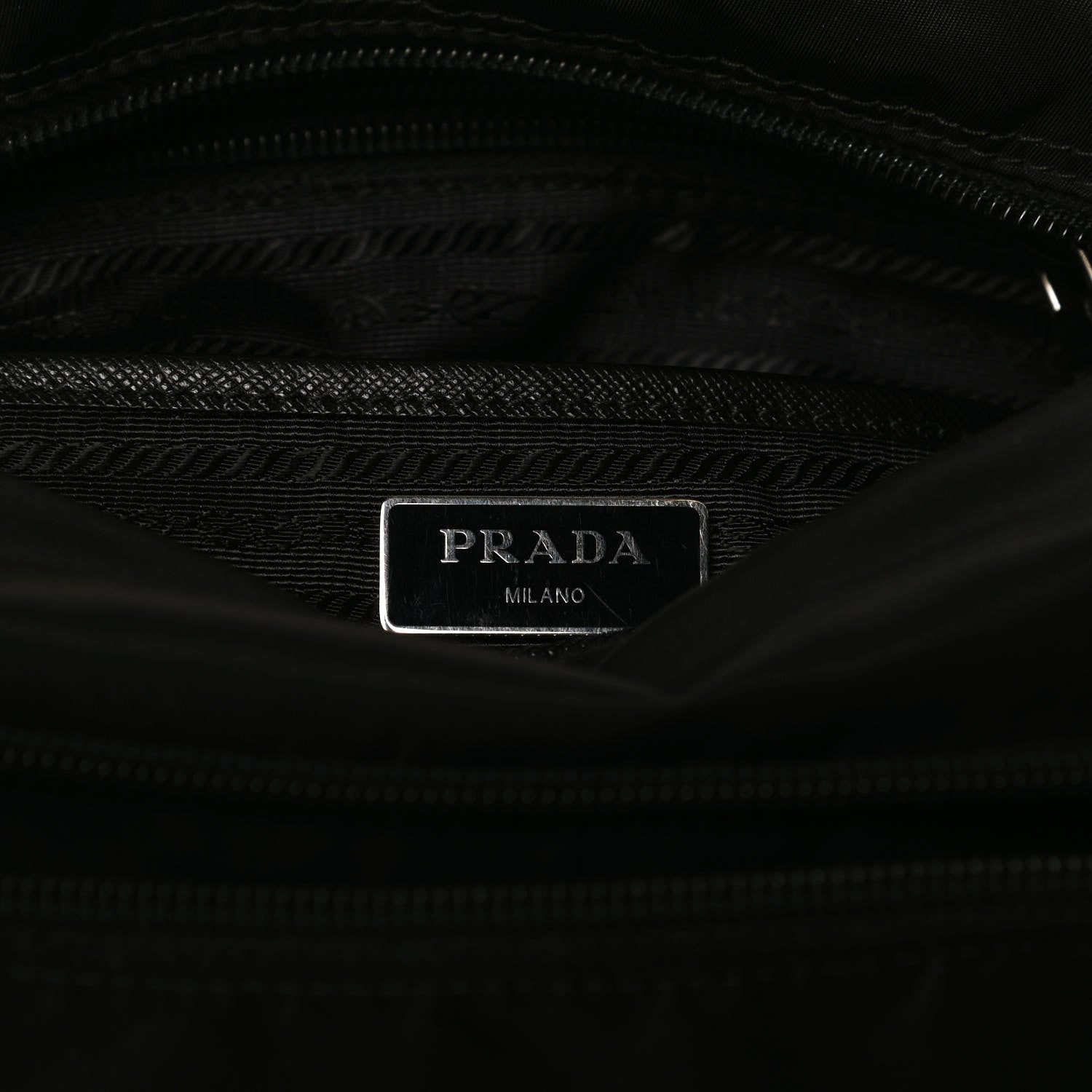 Prada Nylon New Vela Studded Messenger Black Soleil 8 of 16