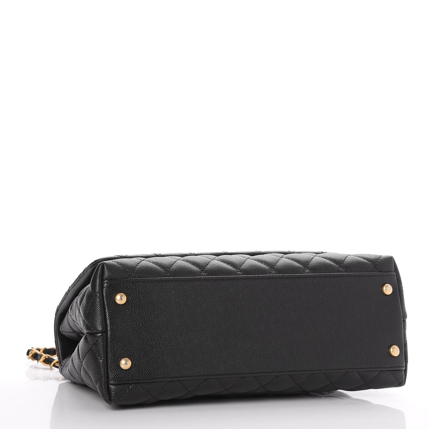 Caviar Quilted Small Coco Handle Flap Black