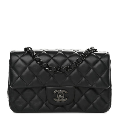 Chanel Lambskin Quilted Mini Rectangular Flap So Black 1 of 9