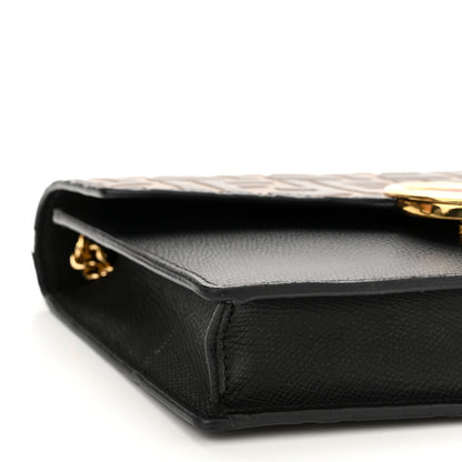 Fendi Vitello Cruise F is Fendi Bi-Color FF 1974 Embossed Medium Envelope Wallet On Chain Black Maya 8 of 10