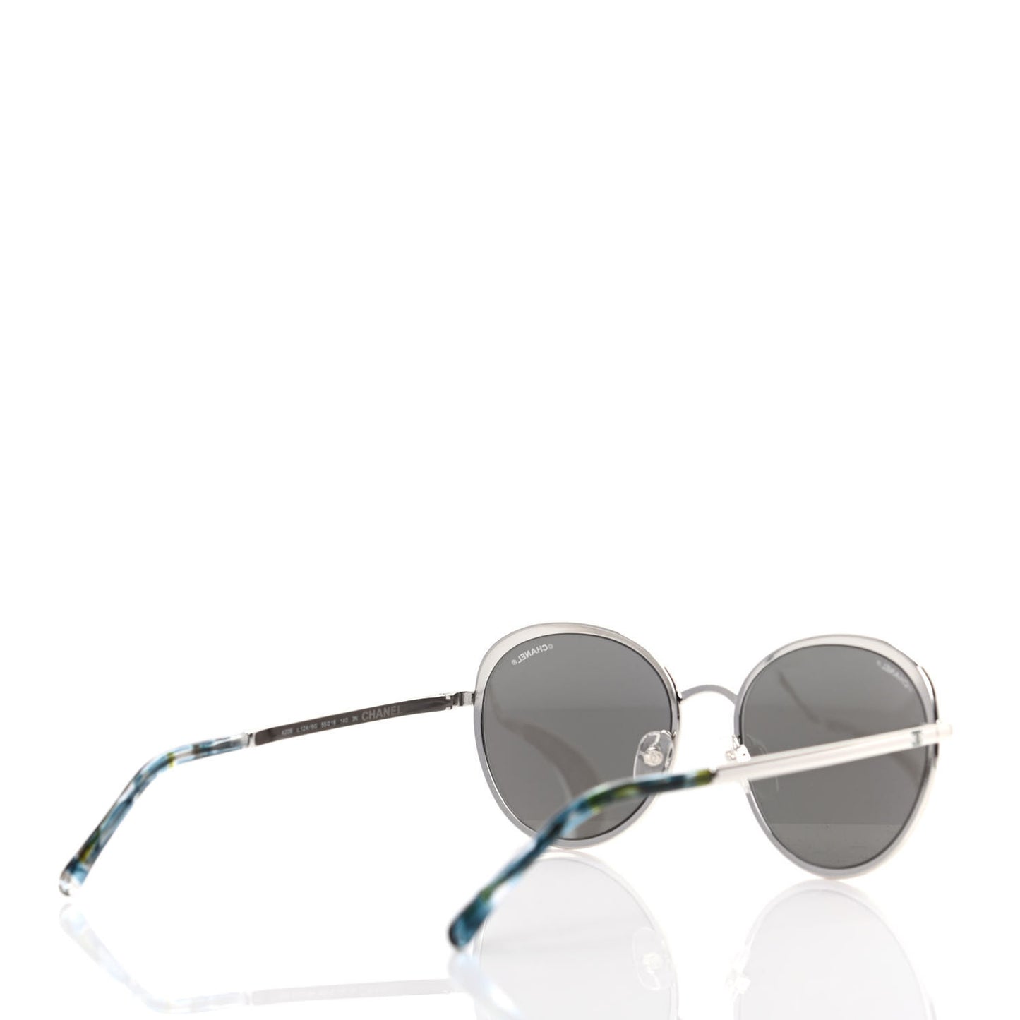 Metal Spring Round Sunglasses 4206 Silver
