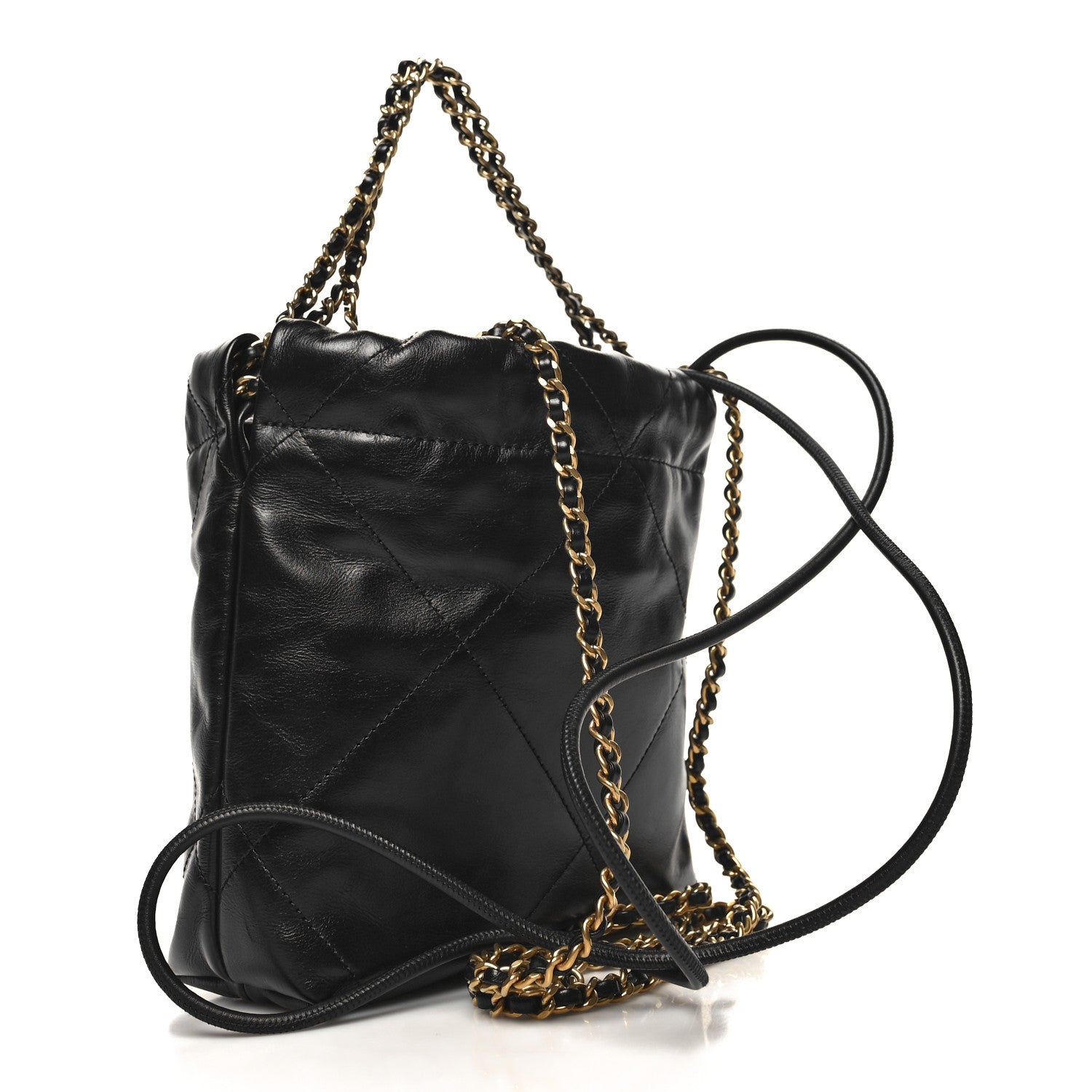 Chanel Shiny Calfskin Quilted Mini Chanel 22 Black 3 of 11