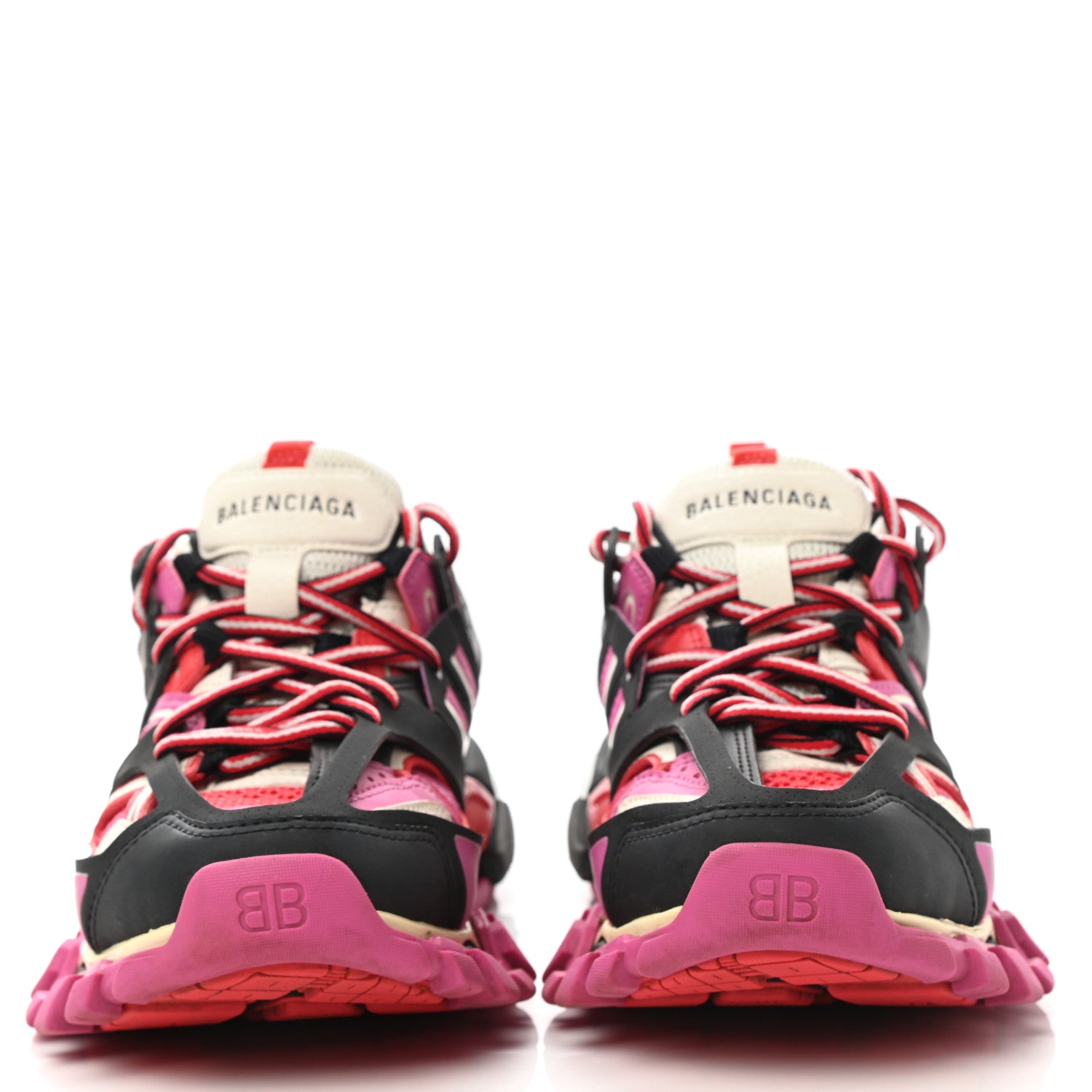 Balenciaga Mesh Nylon Womens Track Sneakers 36 Black Pink Red 2 of 8