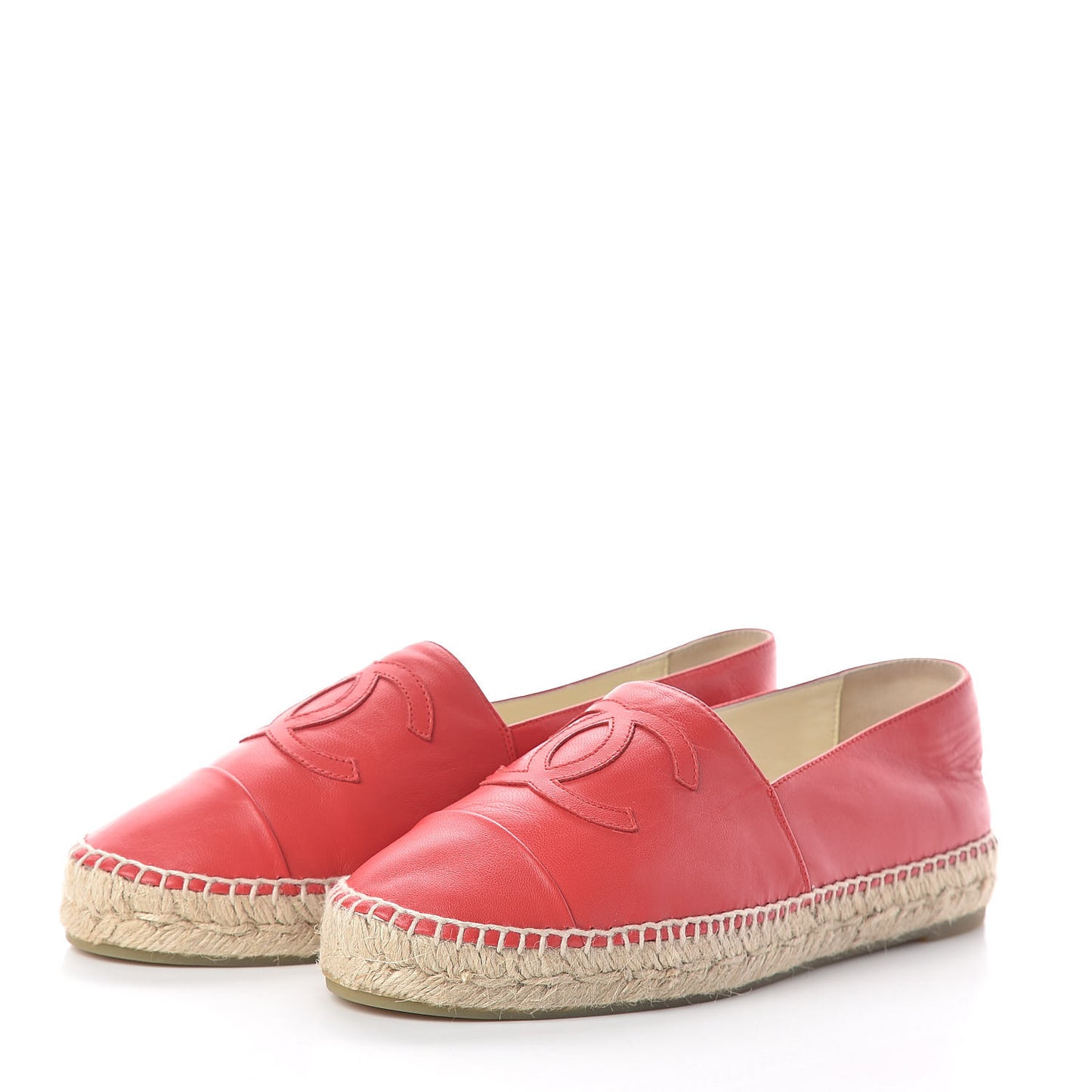 Lambskin CC Espadrilles 39 Red
