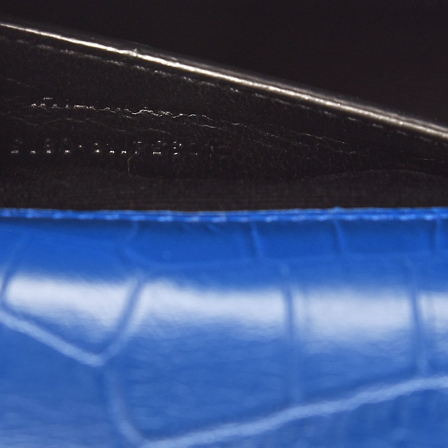 Calfskin Crocodile Embossed Medium Classic Monogram Kate Tassel Satchel Bleu Majorelle