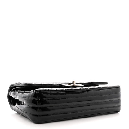 Chanel Patent Calfskin Chevron Quilted Small Double Flap Black 4 of 12