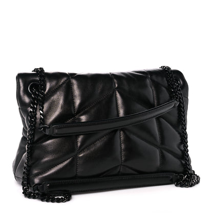 Saint Laurent Lambskin Quilted Monogram Monochrome Small Loulou Puffer Chain Satchel Black 3 of 13