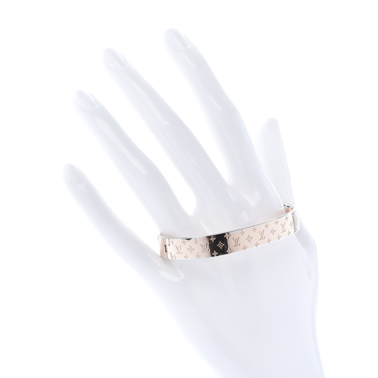 Louis Vuitton Monogram Nanogram Cuff S Pink Gold 2 of 7