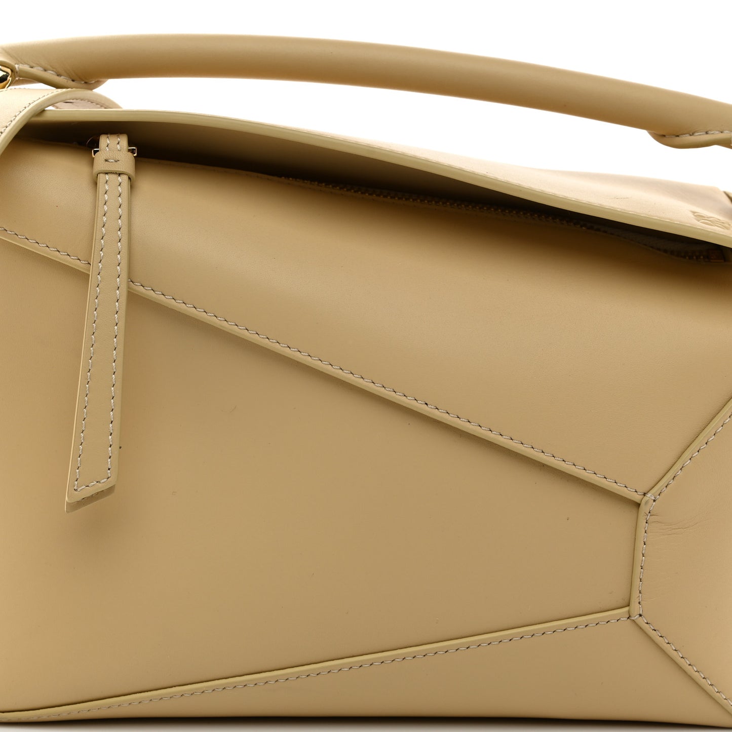 Calfskin Small Puzzle Edge Bag Dark Butter