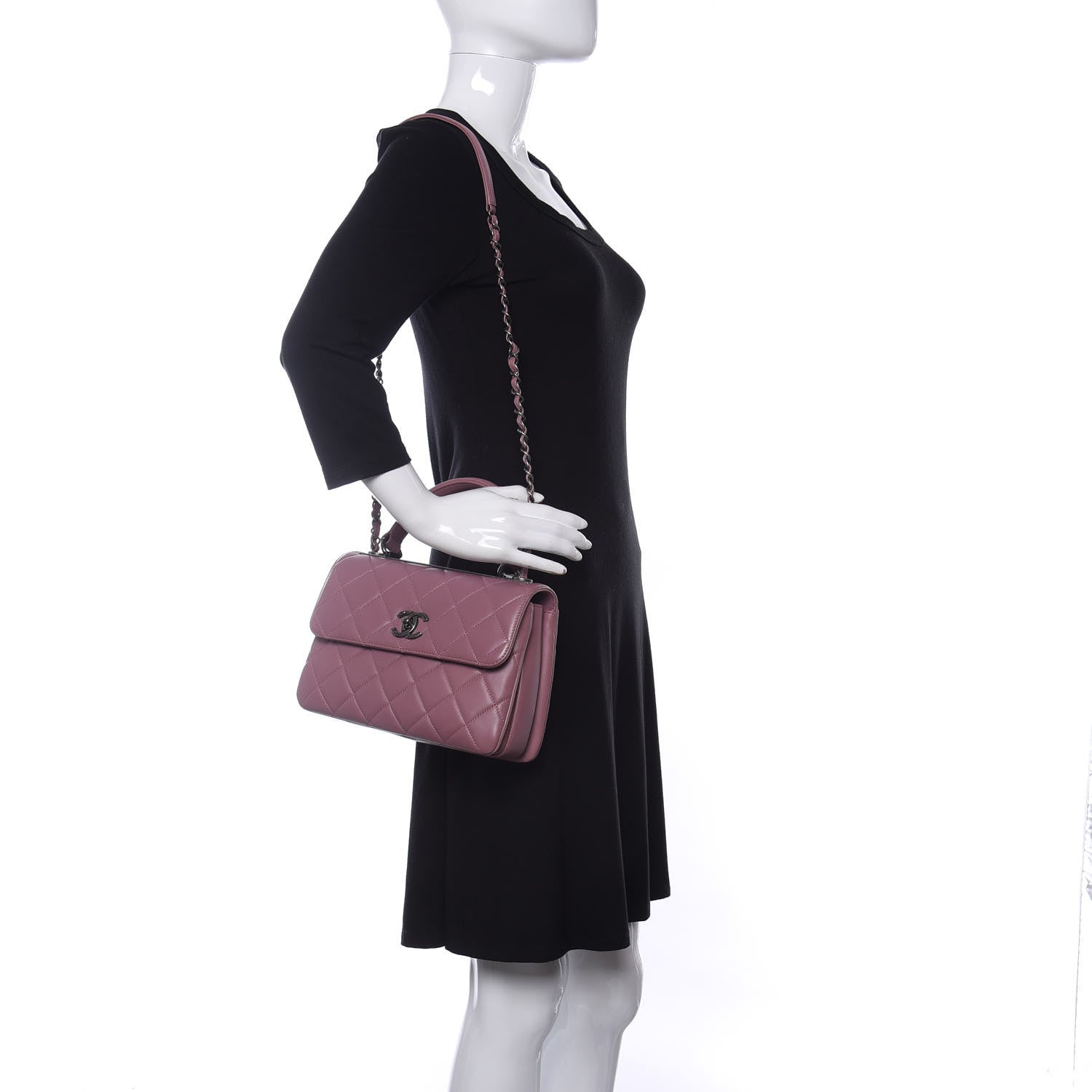 Chanel Lambskin Quilted Small Trendy CC Flap Dual Handle Bag Pink 2 of 10
