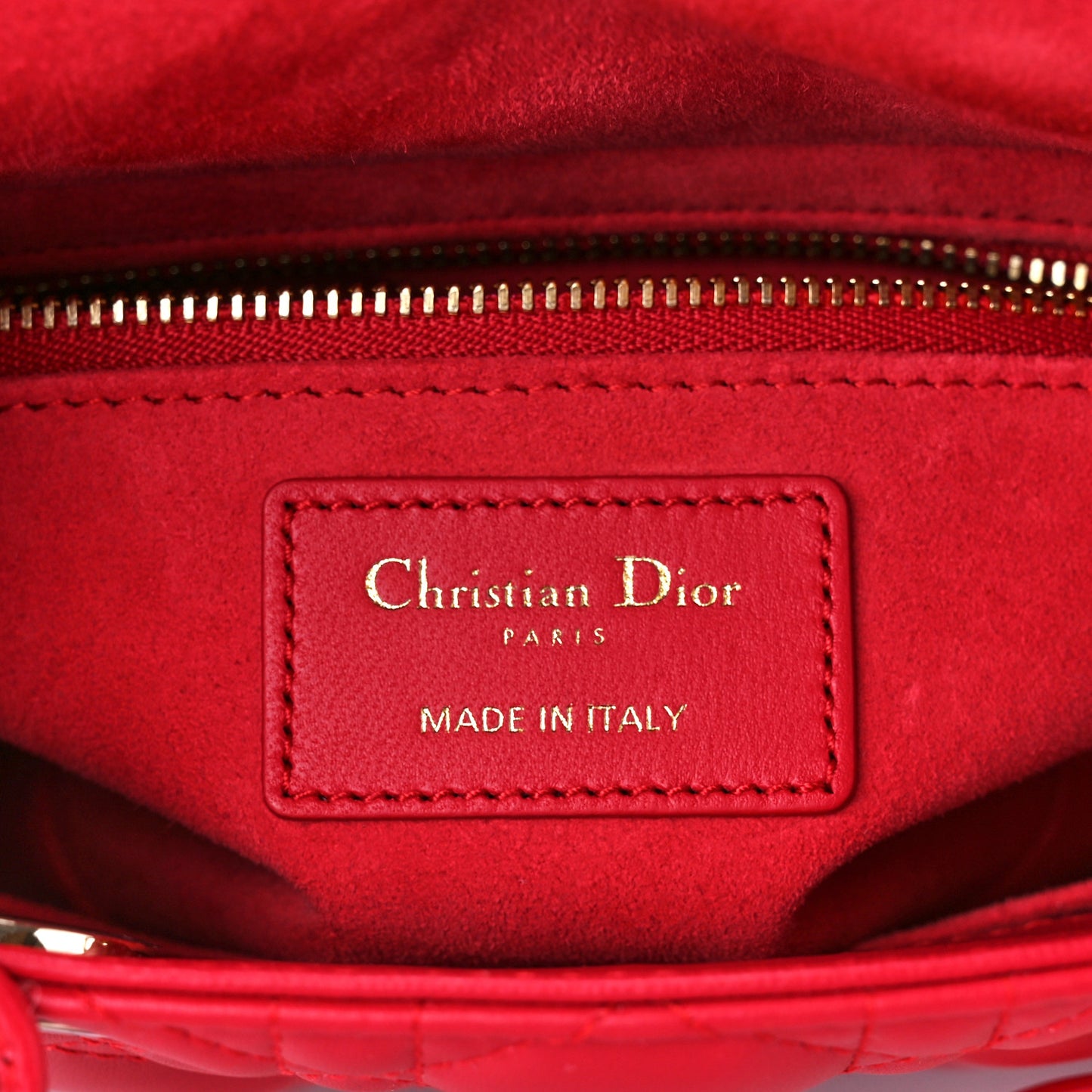 Lambskin Cannage Small My ABCDior Lady Dior Red