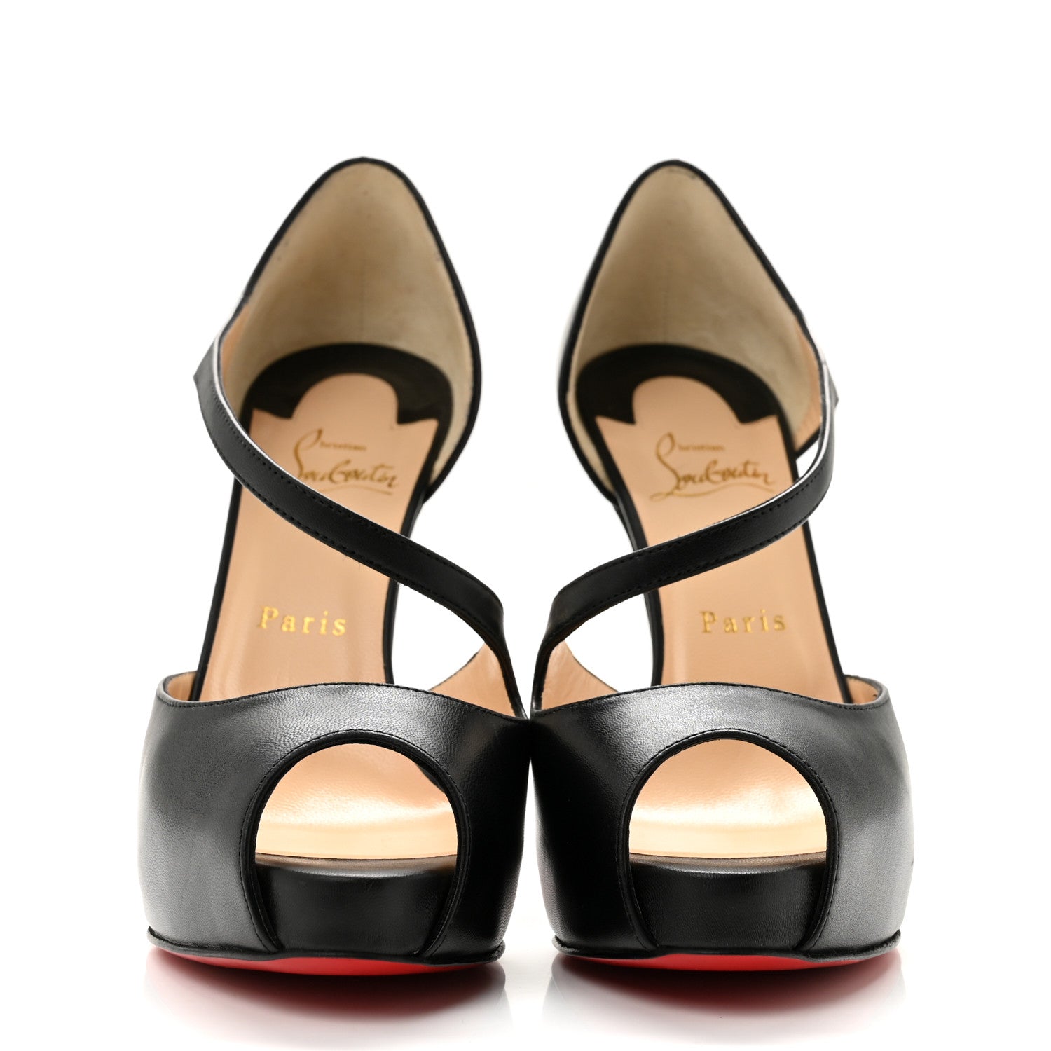 Christian Louboutin Calfskin Catchy Two 120 Pumps 39 Black 3 of 11