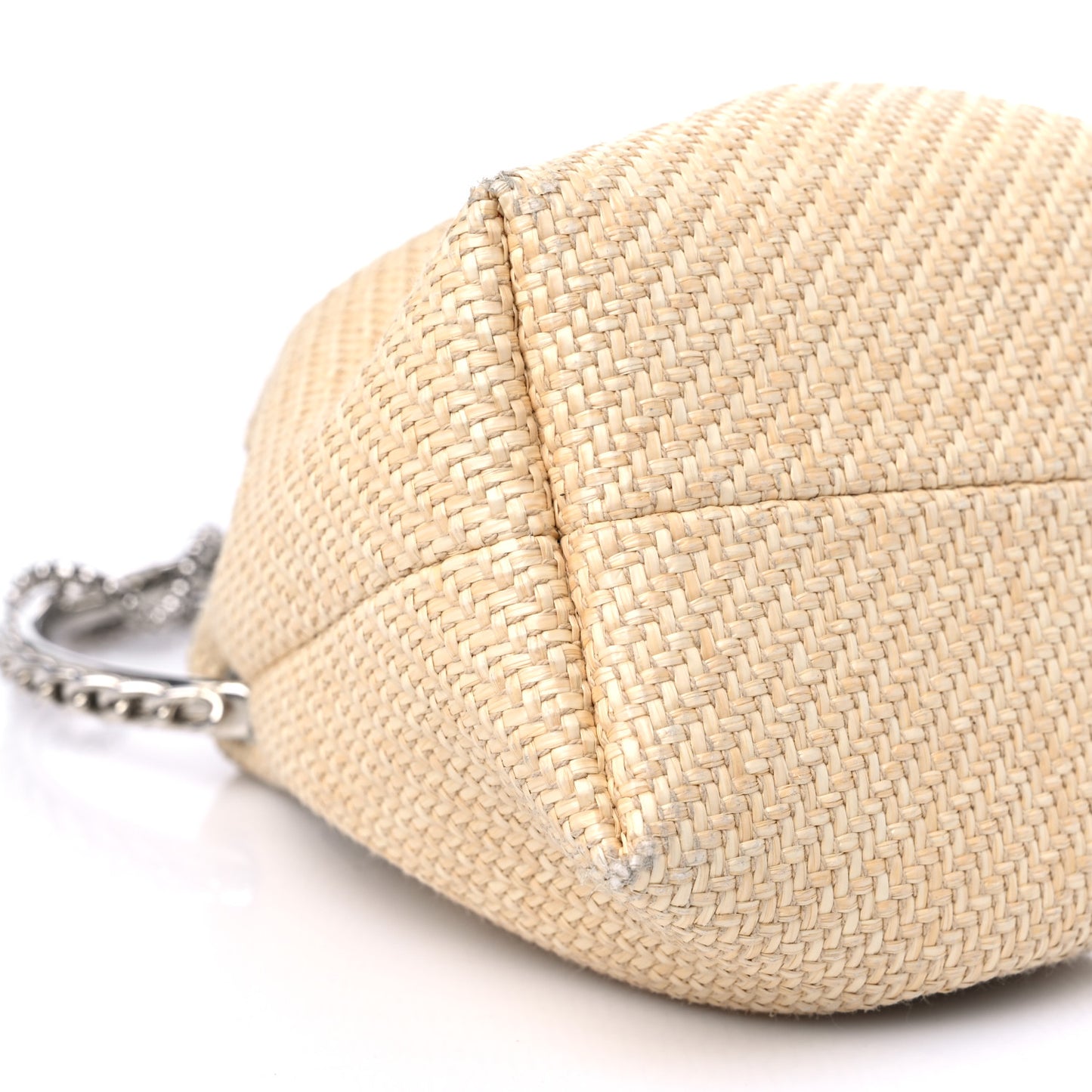 Raffia Bon Bon Bucket Bag Beige