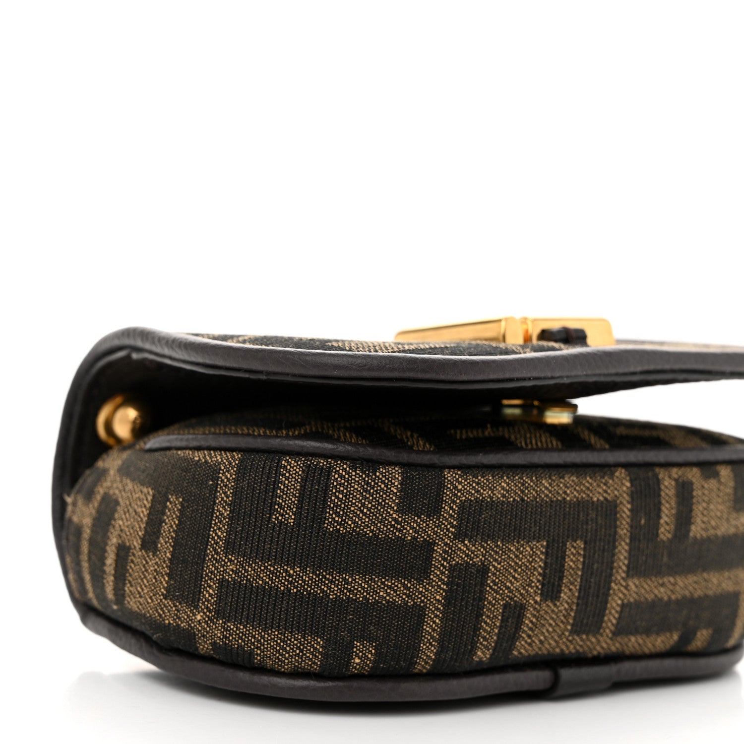 Fendi Fabric Jacquard FF 1974 Mini Fendi C'mon  Tobacco Moro Ebano 9 of 11