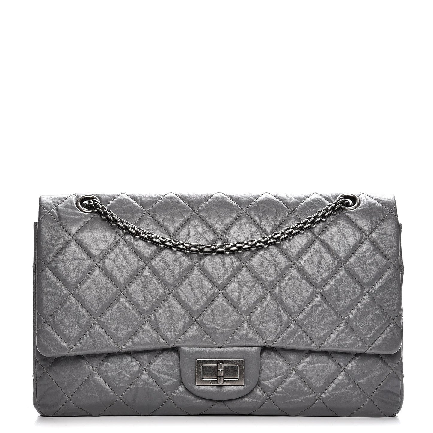 Aged Calfskin Quilted 2.55 Reissue 227 Flap Grey