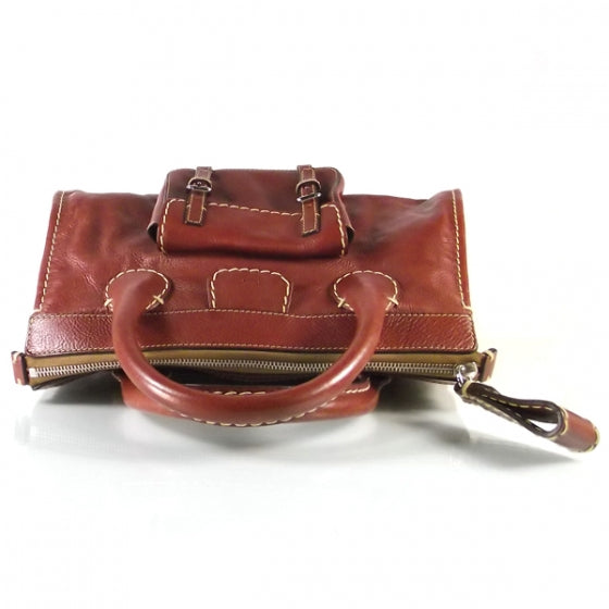 Chloe Calfskin Edith Satchel Whiskey 4 of 8