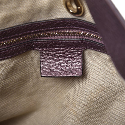 Gucci Metallic Pebbled Calfskin Medium Soho Chain Shoulder Bag Purple 5 of 7